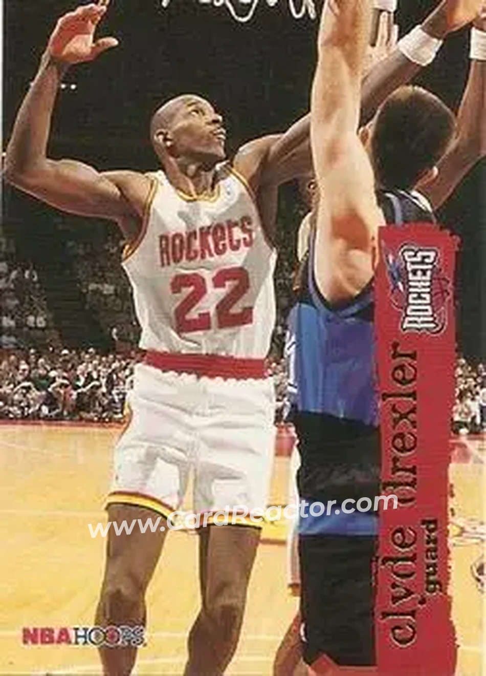 1995-96 Hoops #60 - Clyde Drexler - Houston Rockets - Front