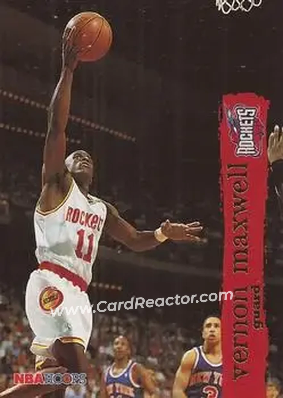 1995-96 Hoops #62 - Vernon Maxwell - Houston Rockets - Front