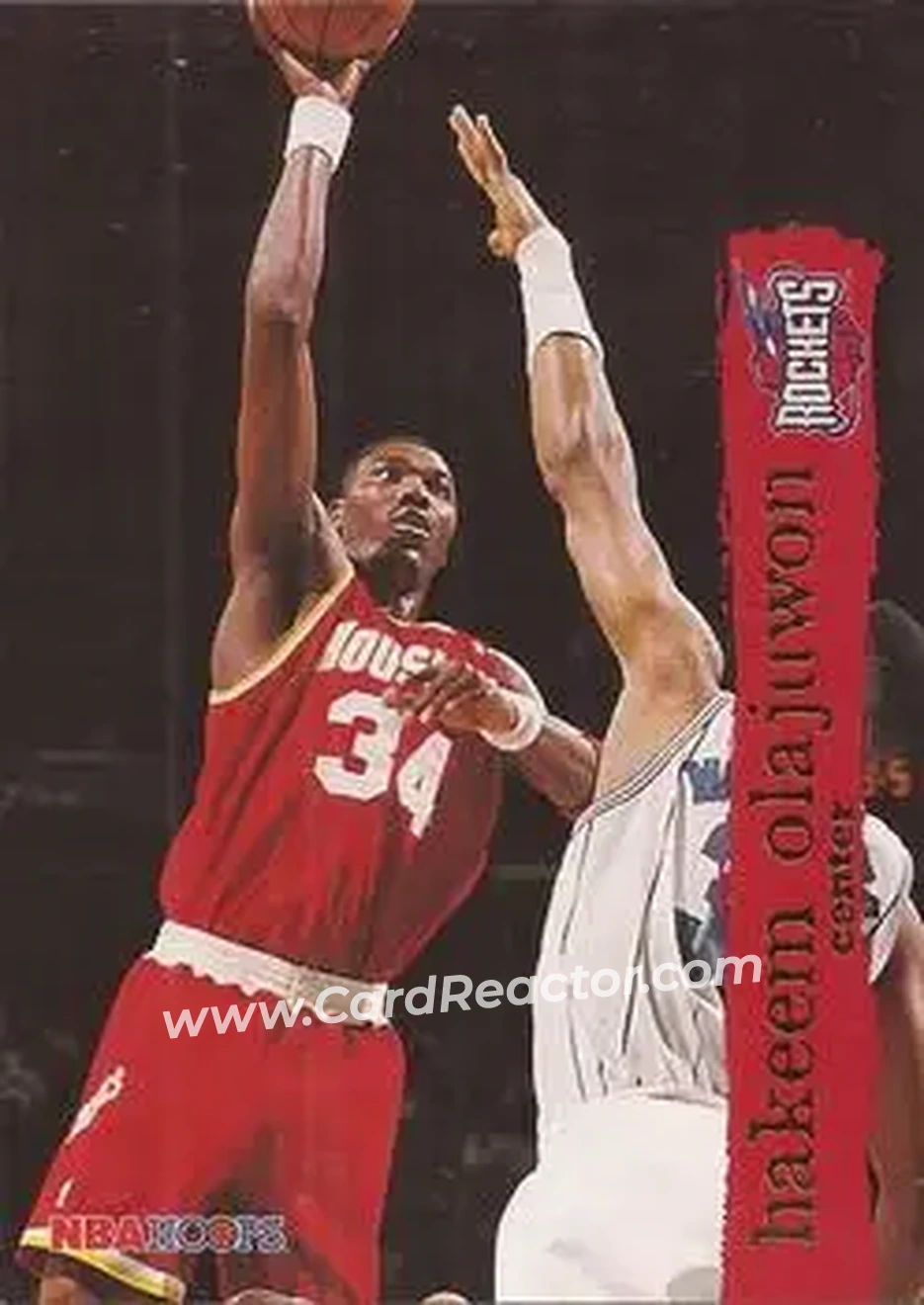 1995-96 Hoops #63 - Hakeem Olajuwon - Houston Rockets - Front