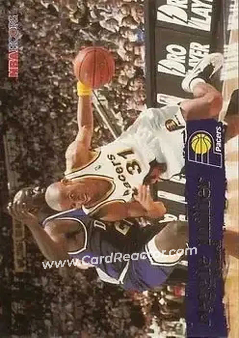 1995-96 Hoops #68 - Reggie Miller - Indiana Pacers - Front
