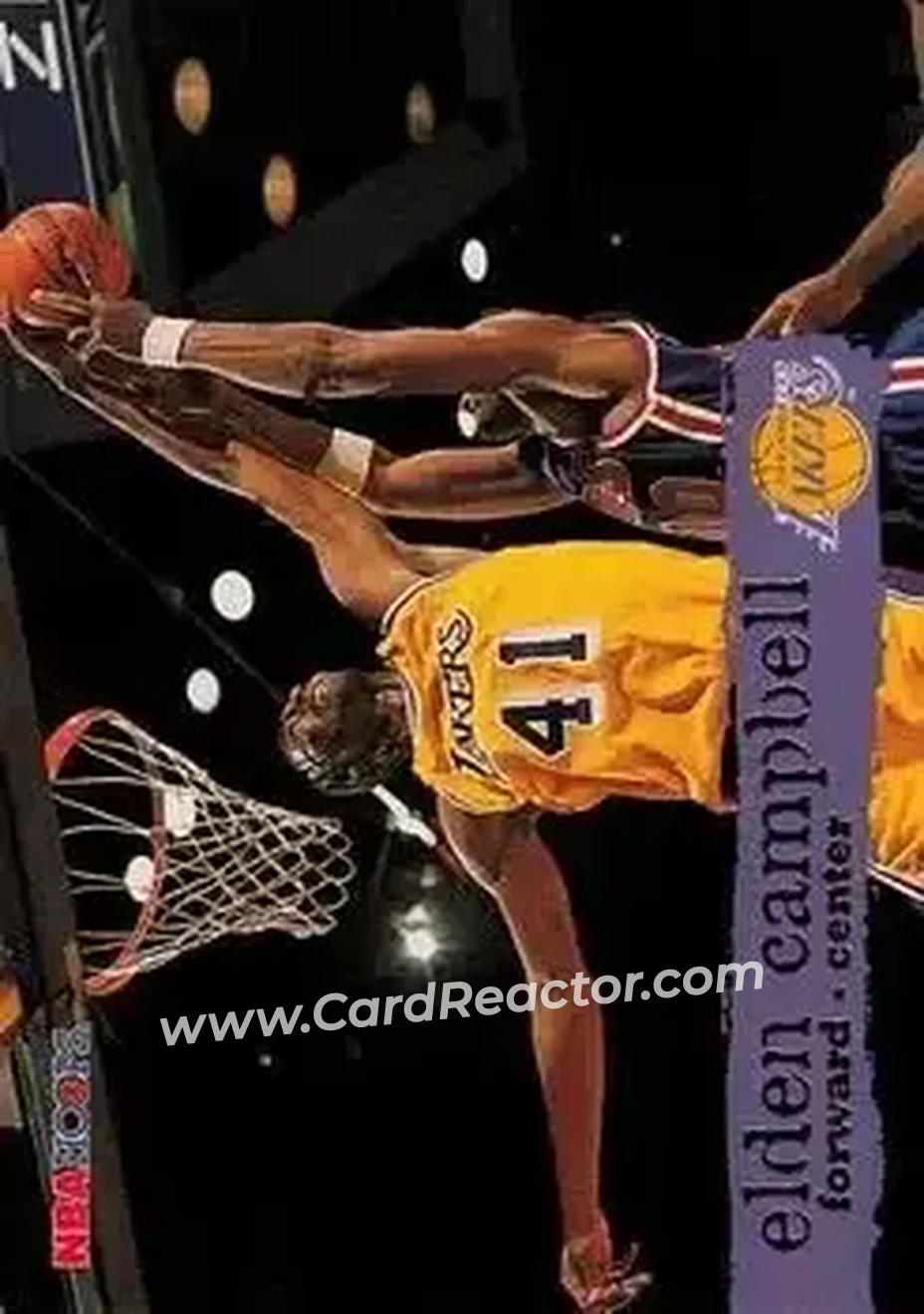 1995-96 Hoops #77 - Elden Campbell - Los Angeles Lakers - Front