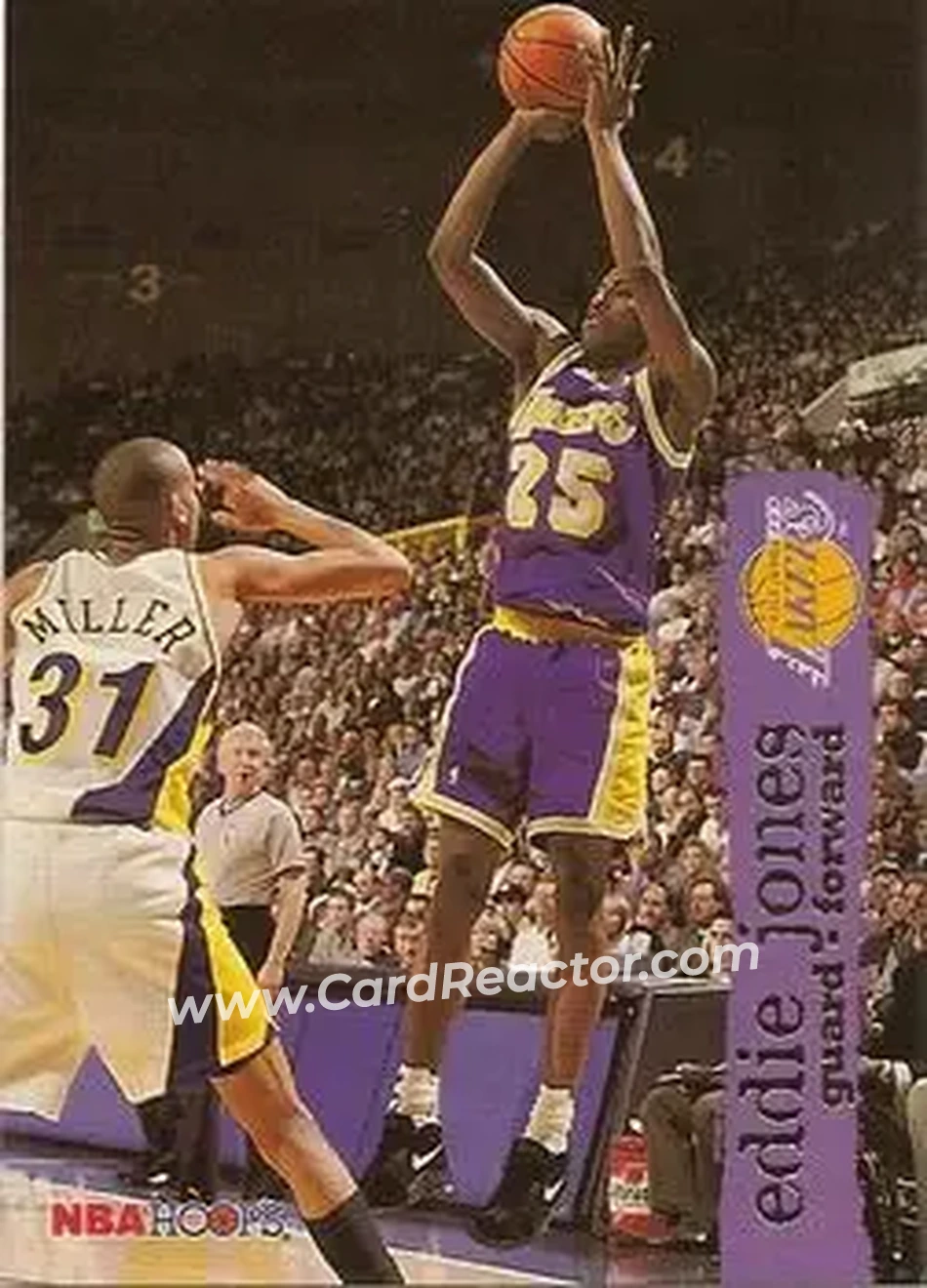 1995-96 Hoops #80 - Eddie Jones - Los Angeles Lakers - Front