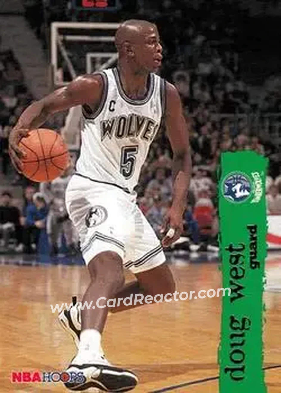 1995-96 Hoops #100 - Doug West - Minnesota Timberwolves - Front