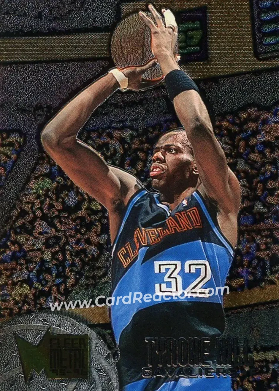 1995-96 Metal #17 - Tyrone Hill - Cleveland Cavaliers - Front