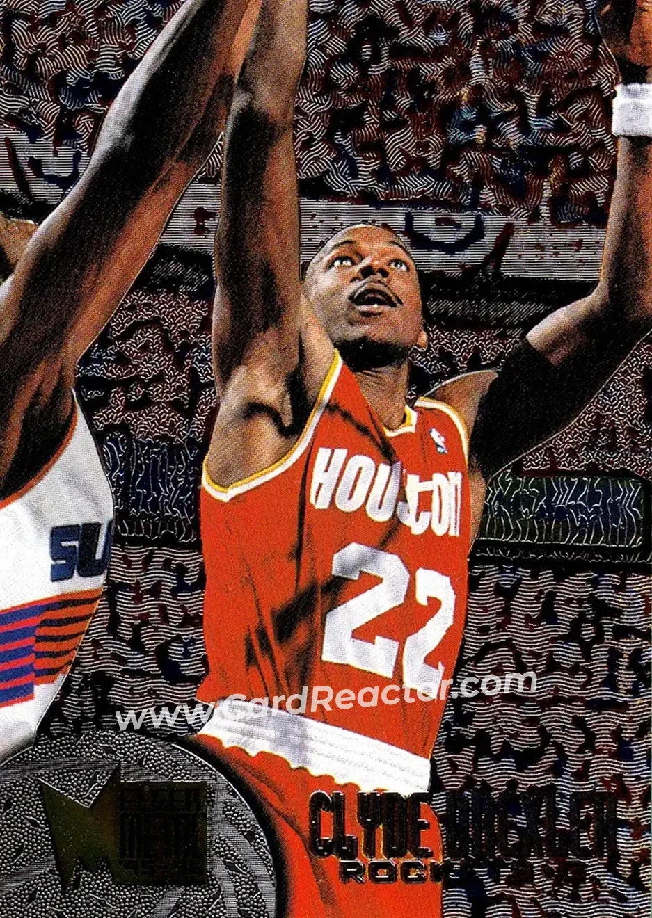 1995-96 Metal #38 - Clyde Drexler - Houston Rockets - Front