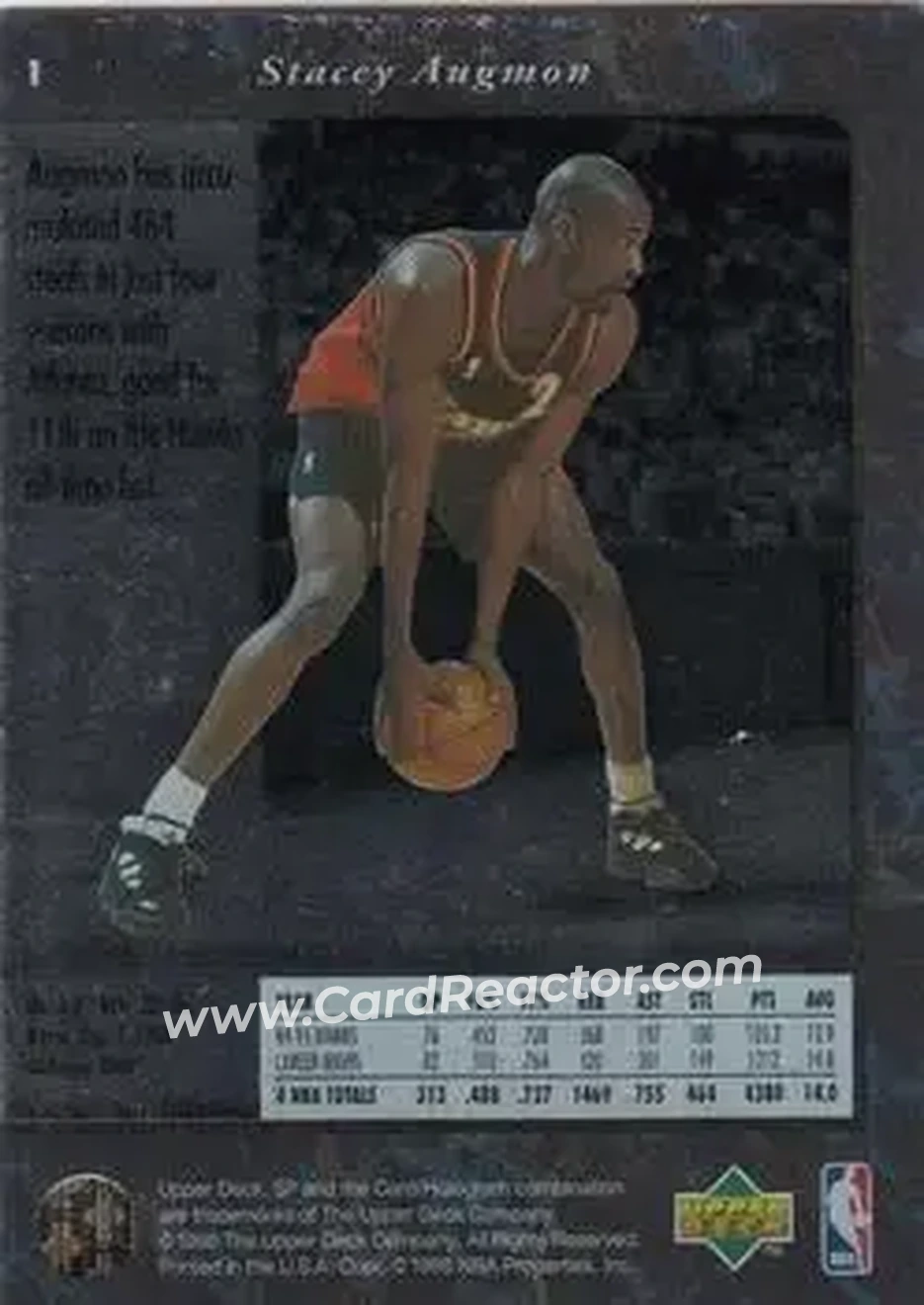 1995-96 SP #1 - Stacey Augmon - Atlanta Hawks - Back
