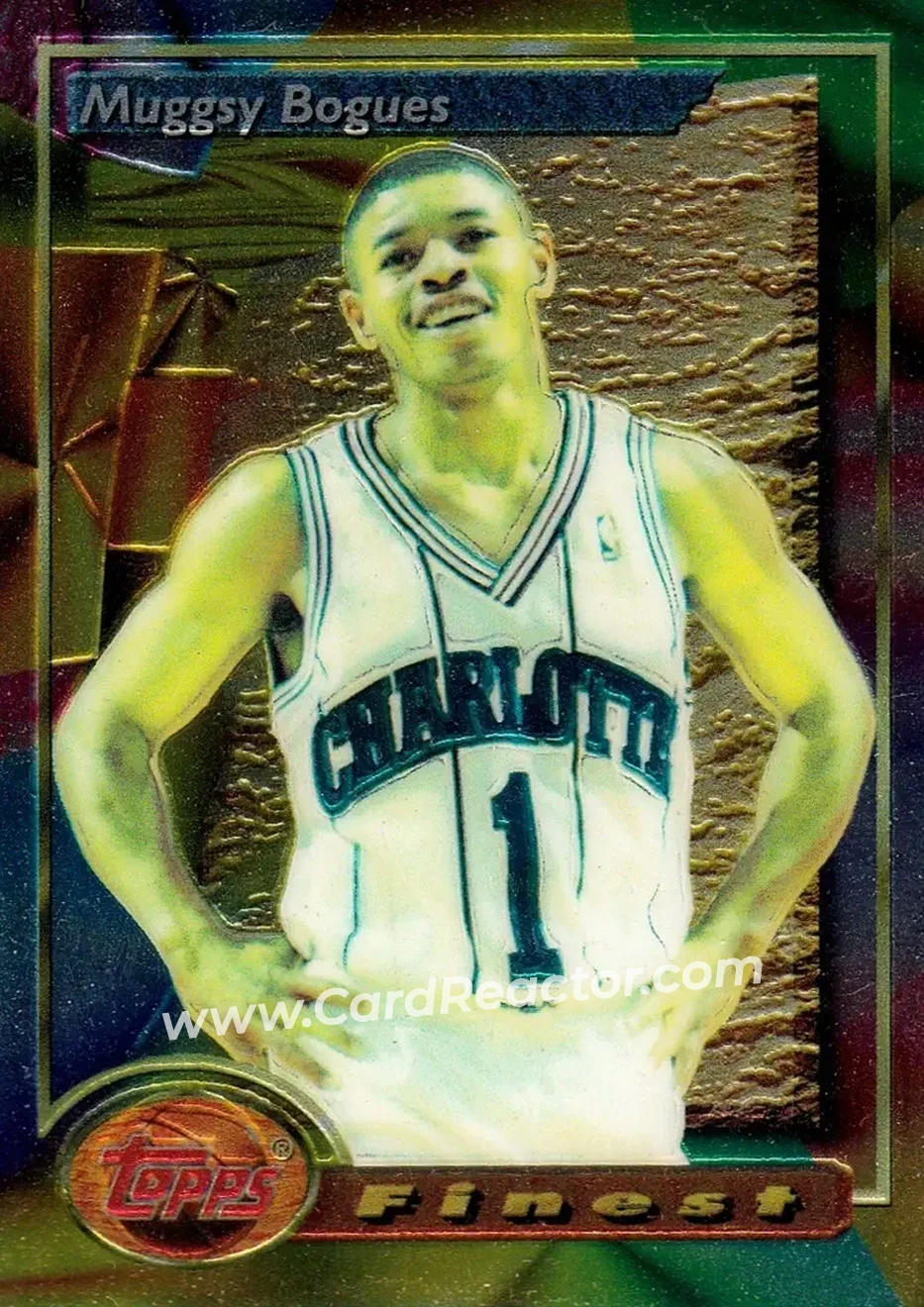 1993-94 Finest #53 - Muggsy Bogues - Charlotte Hornets - Front