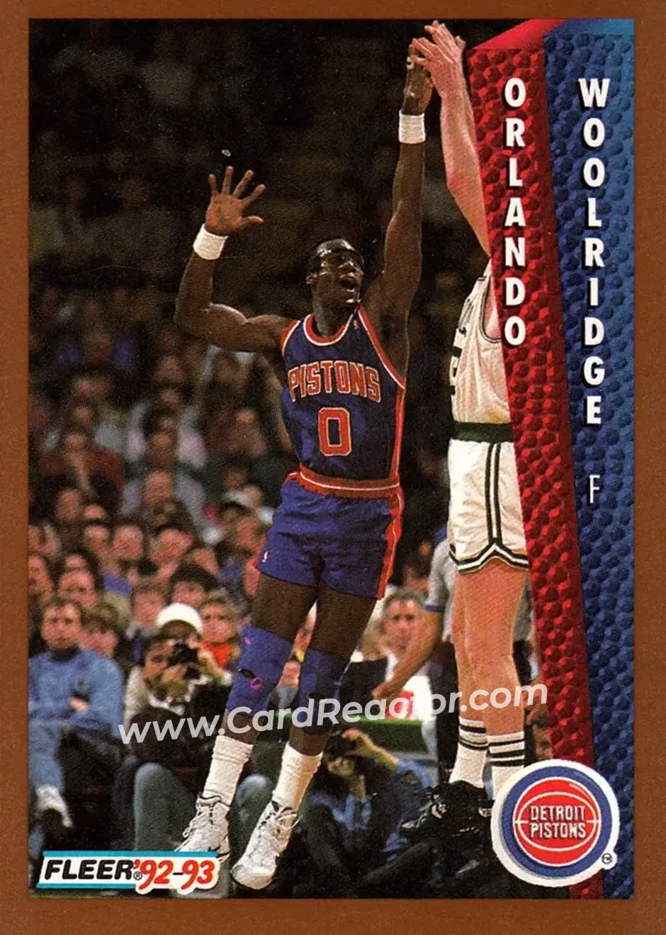 1992-93 Fleer #71 - Orlando Woolridge - Detroit Pistons - Front