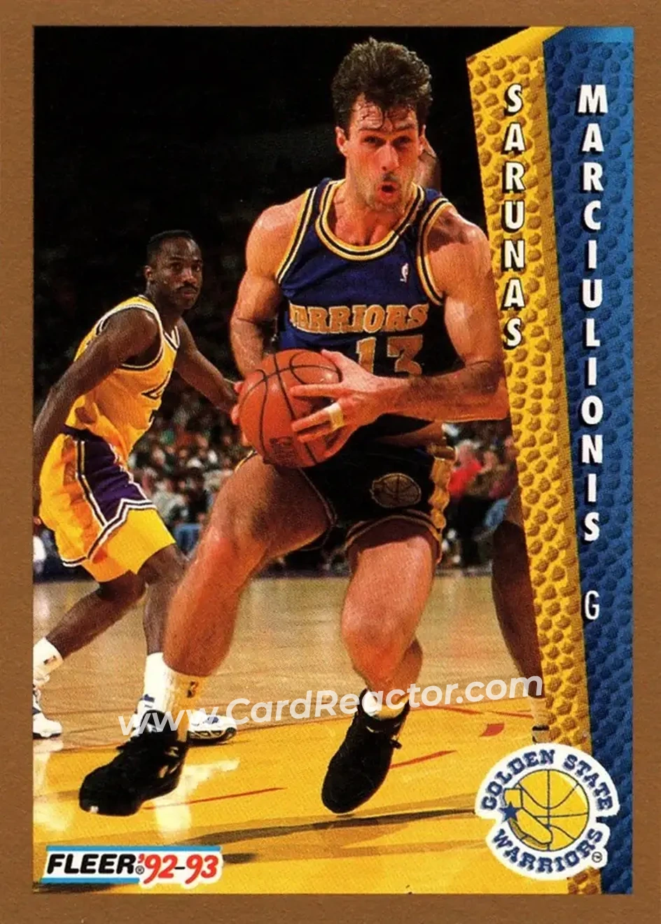 1992-93 Fleer #76 - Šarūnas Marčiulionis - Golden State Warriors - Front