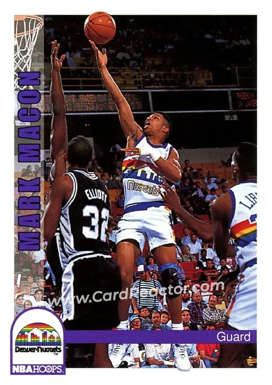 1992-93 Hoops #59 - Mark Macon - Denver Nuggets - Front