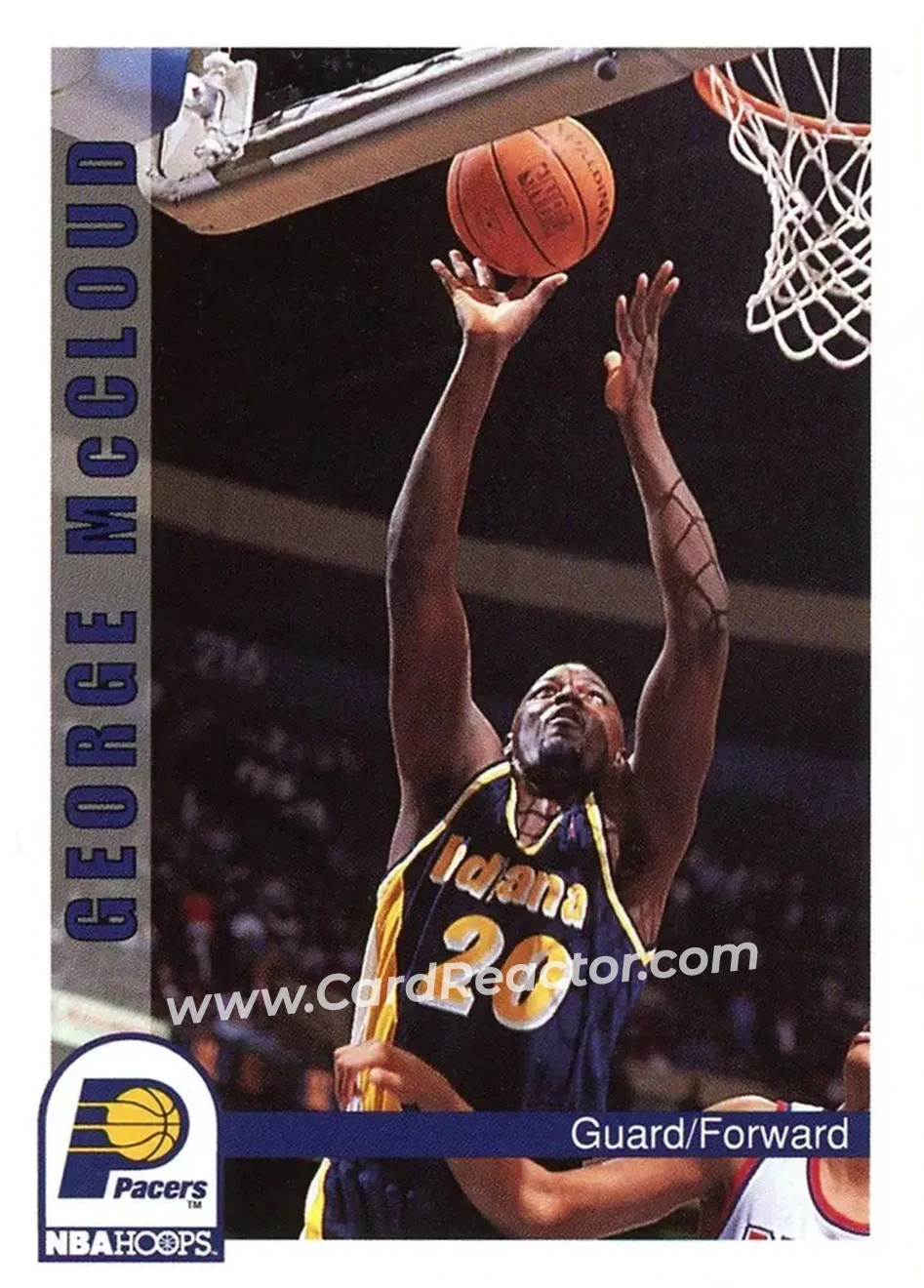 1992-93 Hoops #91 - George McCloud - Indiana Pacers - Front
