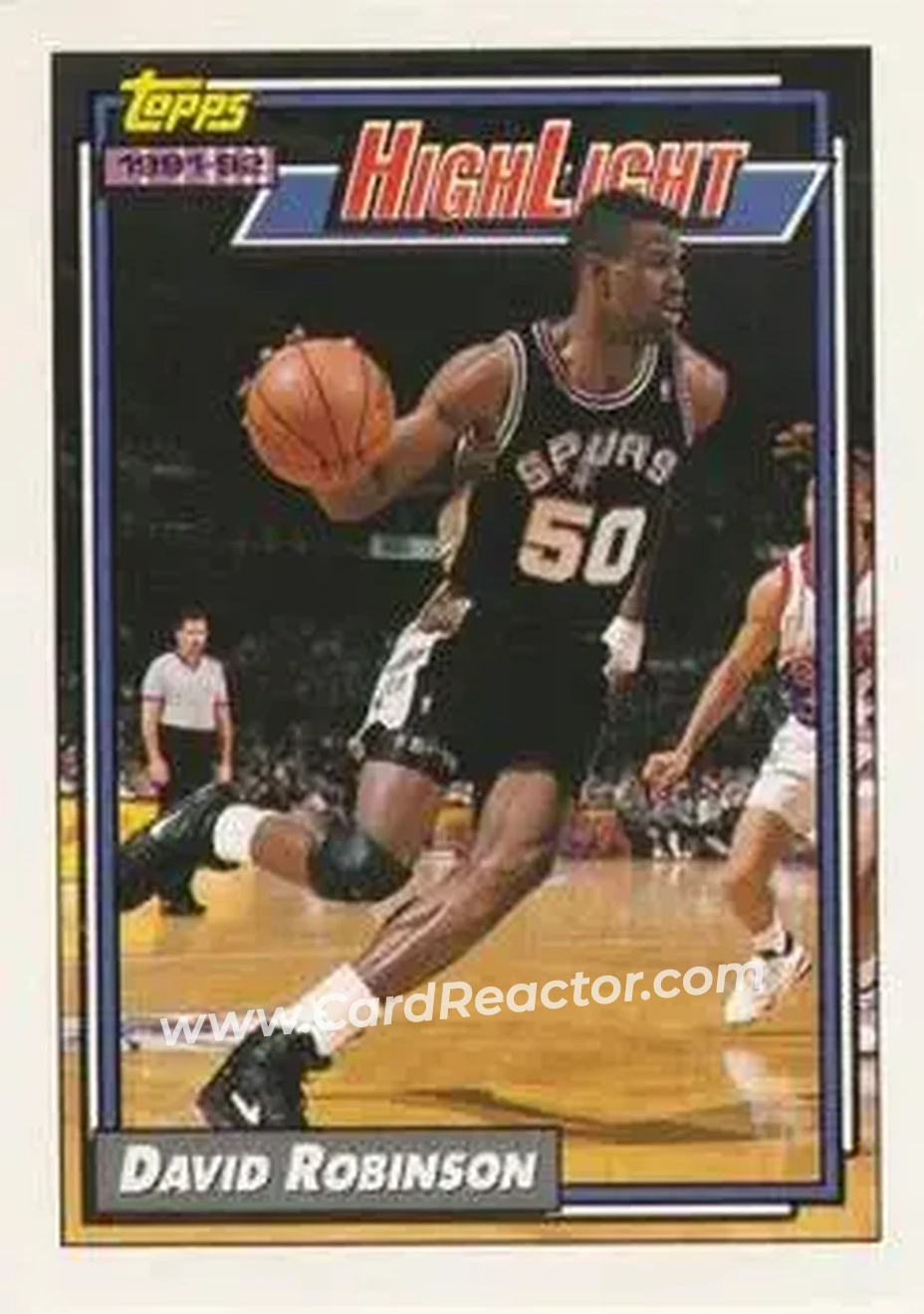 1992-93 Topps #4 - David Robinson - San Antonio Spurs - Front