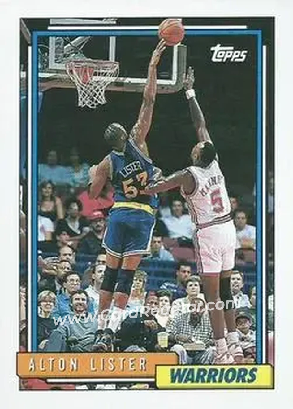 1992-93 Topps #16 - Alton Lister - Golden State Warriors - Front