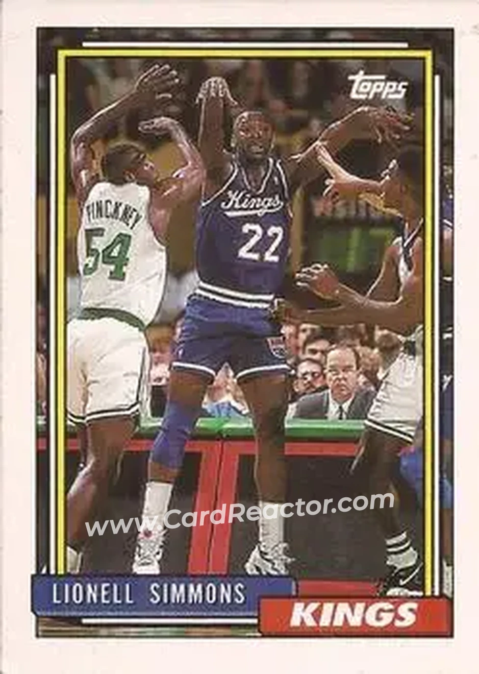 1992-93 Topps #22 - Lionel Simmons - Sacramento Kings - Front