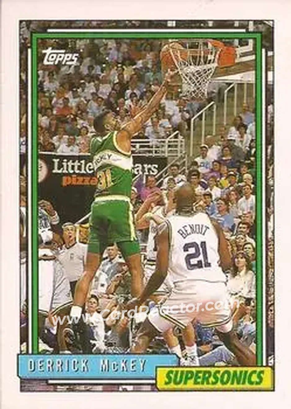 1992-93 Topps #27 - Derrick McKey - Seattle SuperSonics - Front
