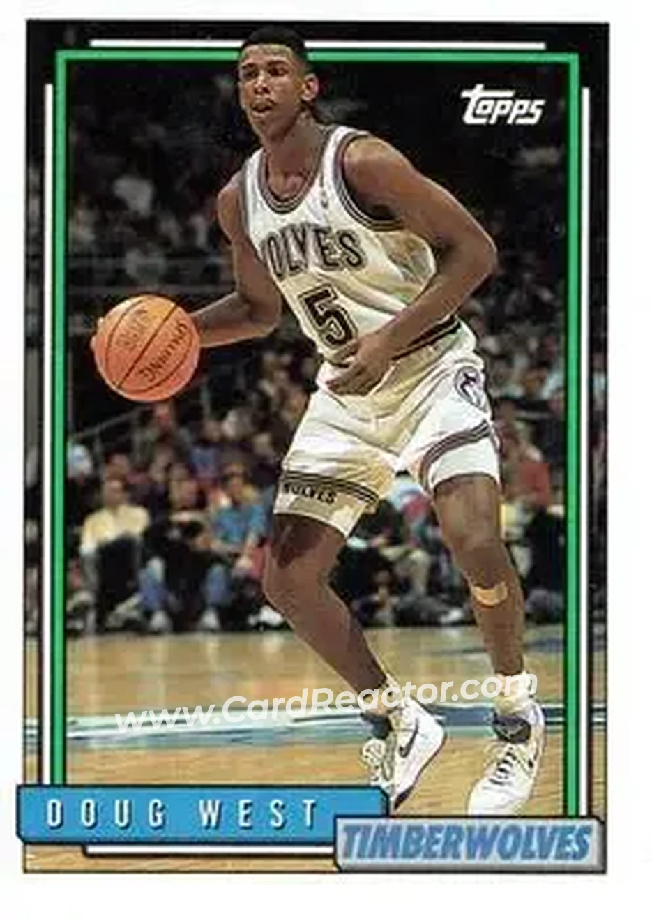 1992-93 Topps #37 - Doug West - Minnesota Timberwolves - Front