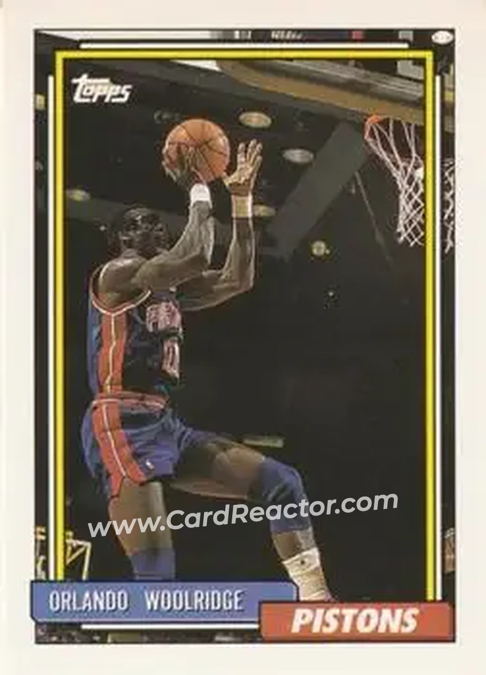 1992-93 Topps #39 - Orlando Woolridge - Detroit Pistons - Front