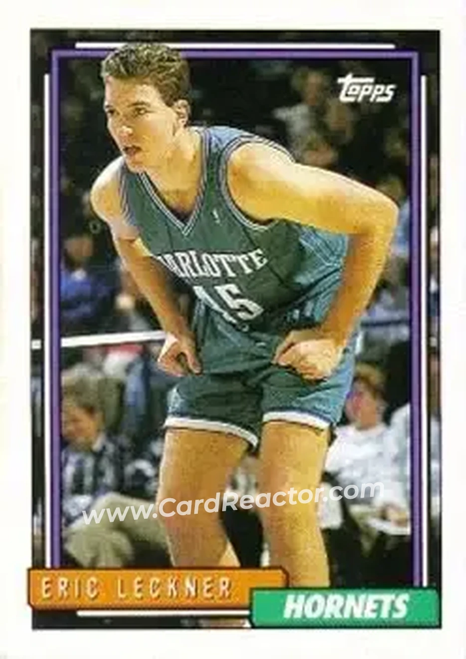1992-93 Topps #40 - Eric Leckner - Charlotte Hornets - Front