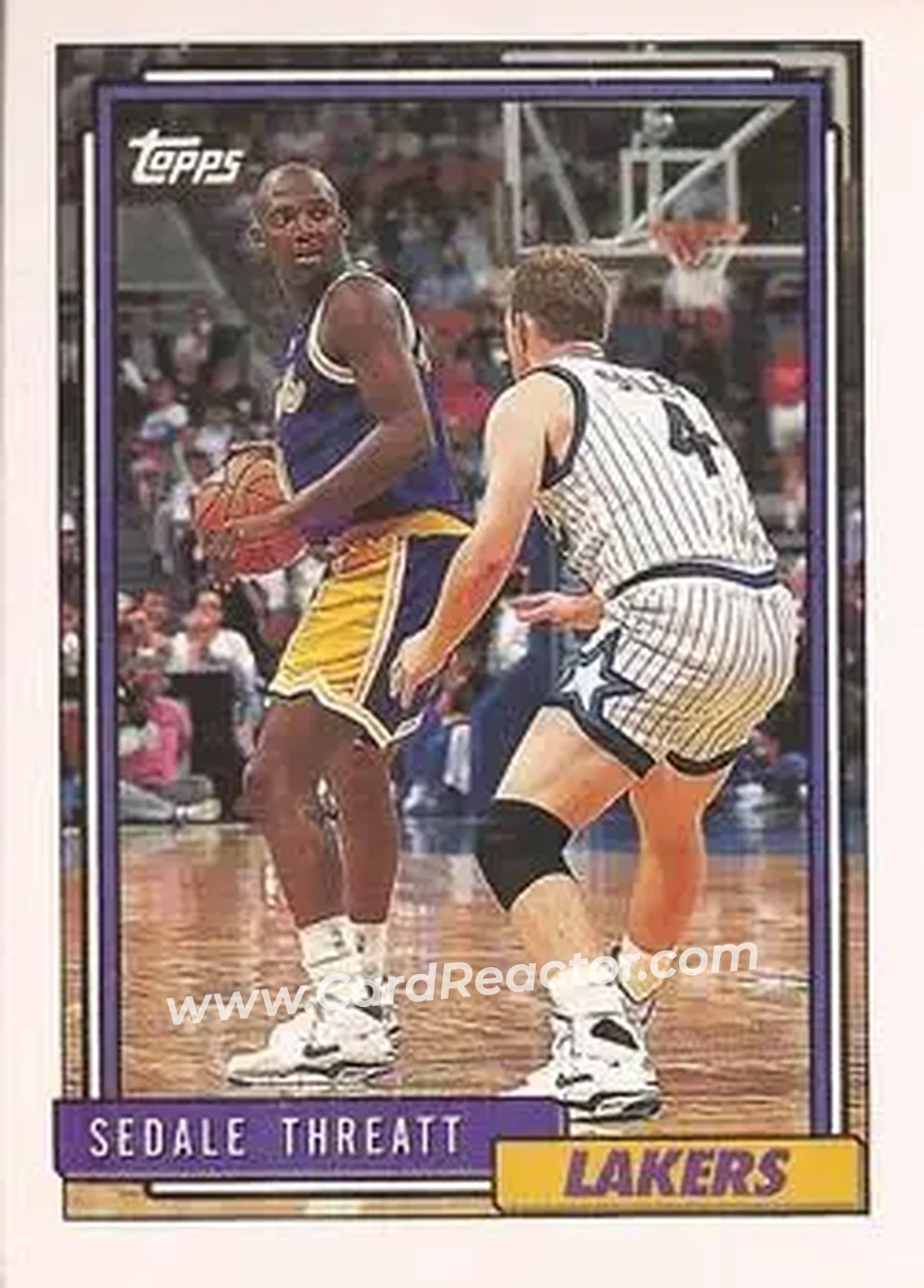1992-93 Topps #45 - Sedale Threatt - Los Angeles Lakers - Front