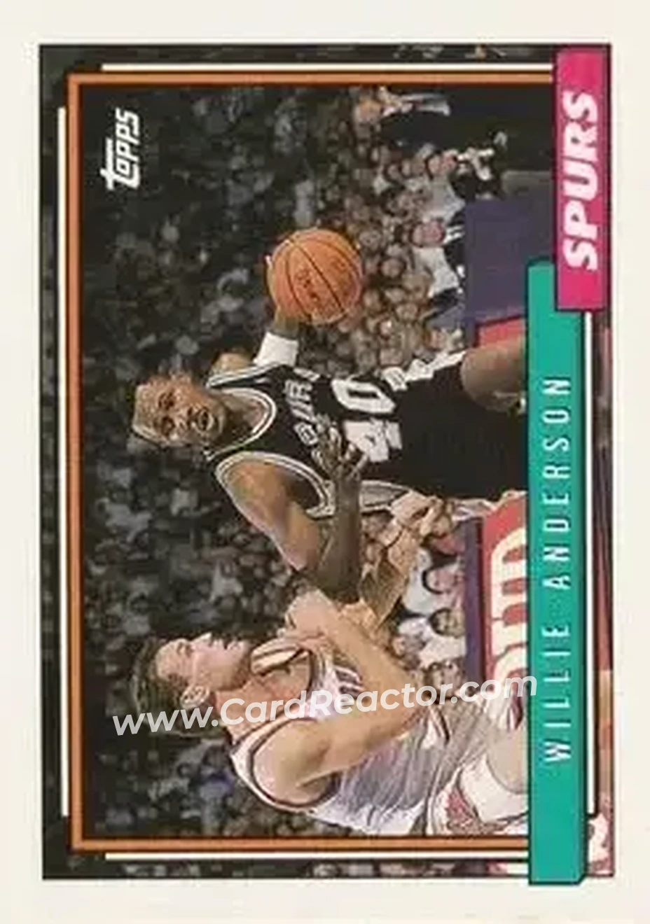 1992-93 Topps #48 - Willie Anderson - San Antonio Spurs - Front
