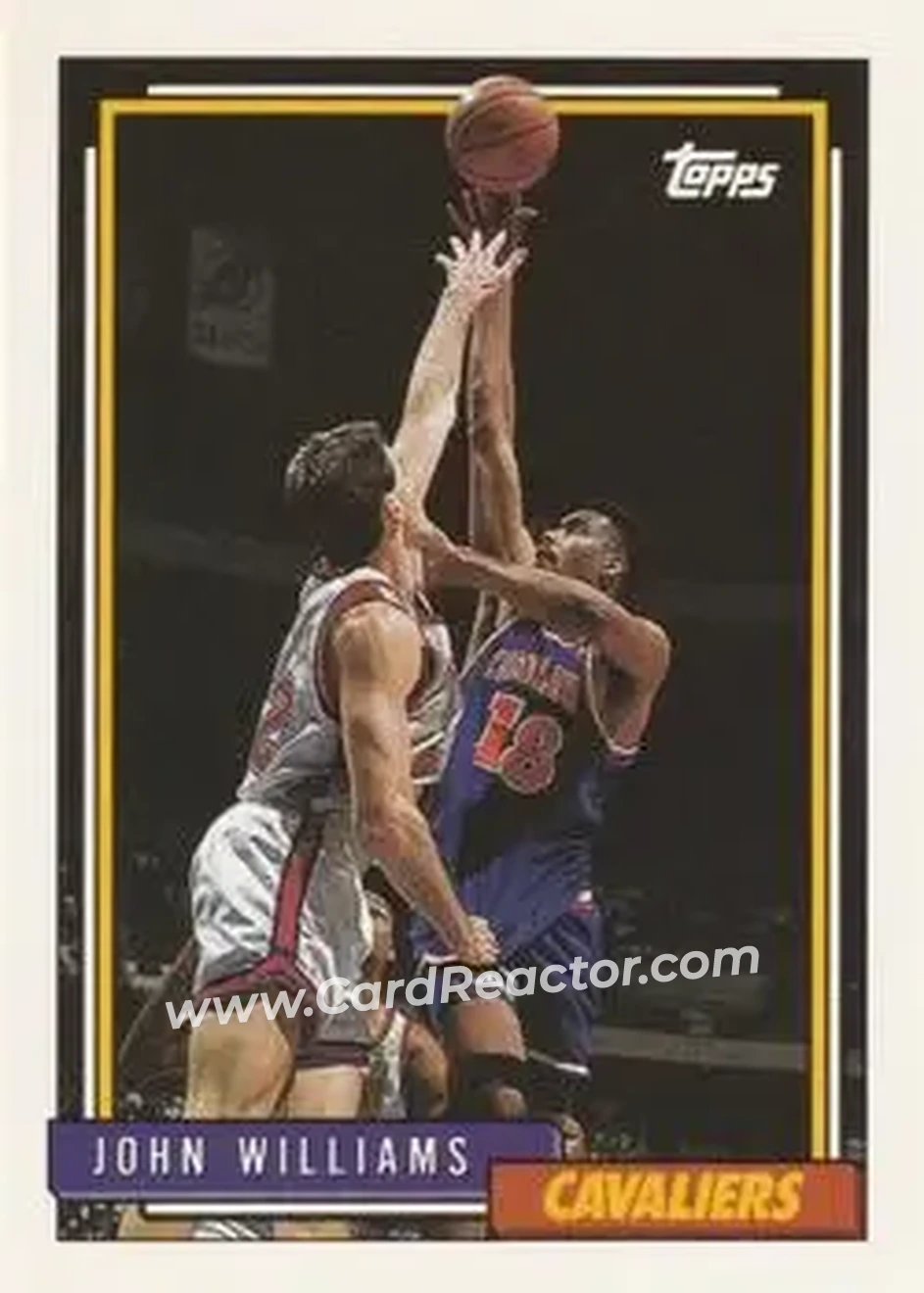 1992-93 Topps #61 - John Williams - Cleveland Cavaliers - Front 1992-93 Topps #61 - John Williams - Cleveland Cavaliers - Front