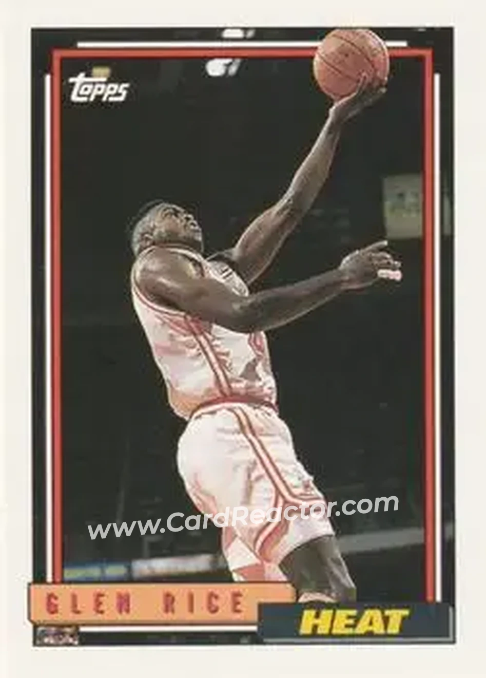 1992-93 Topps #77 - Glen Rice - Miami Heat - Front 1992-93 Topps #77 - Glen Rice - Miami Heat - Front