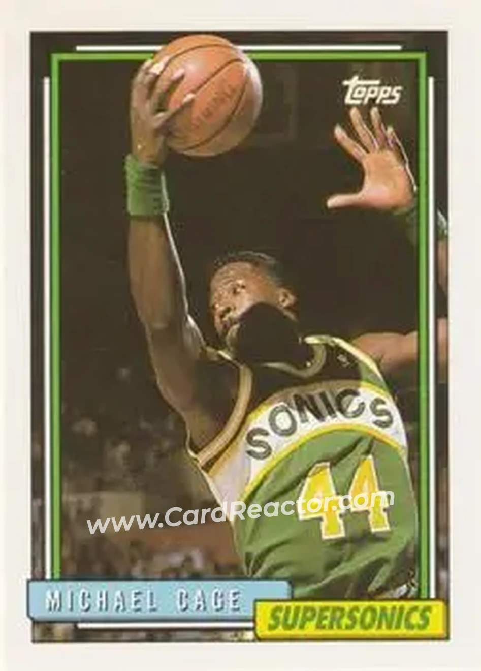 1992-93 Topps #79 - Michael Cage - Seattle SuperSonics - Front 1992-93 Topps #79 - Michael Cage - Seattle SuperSonics - Front