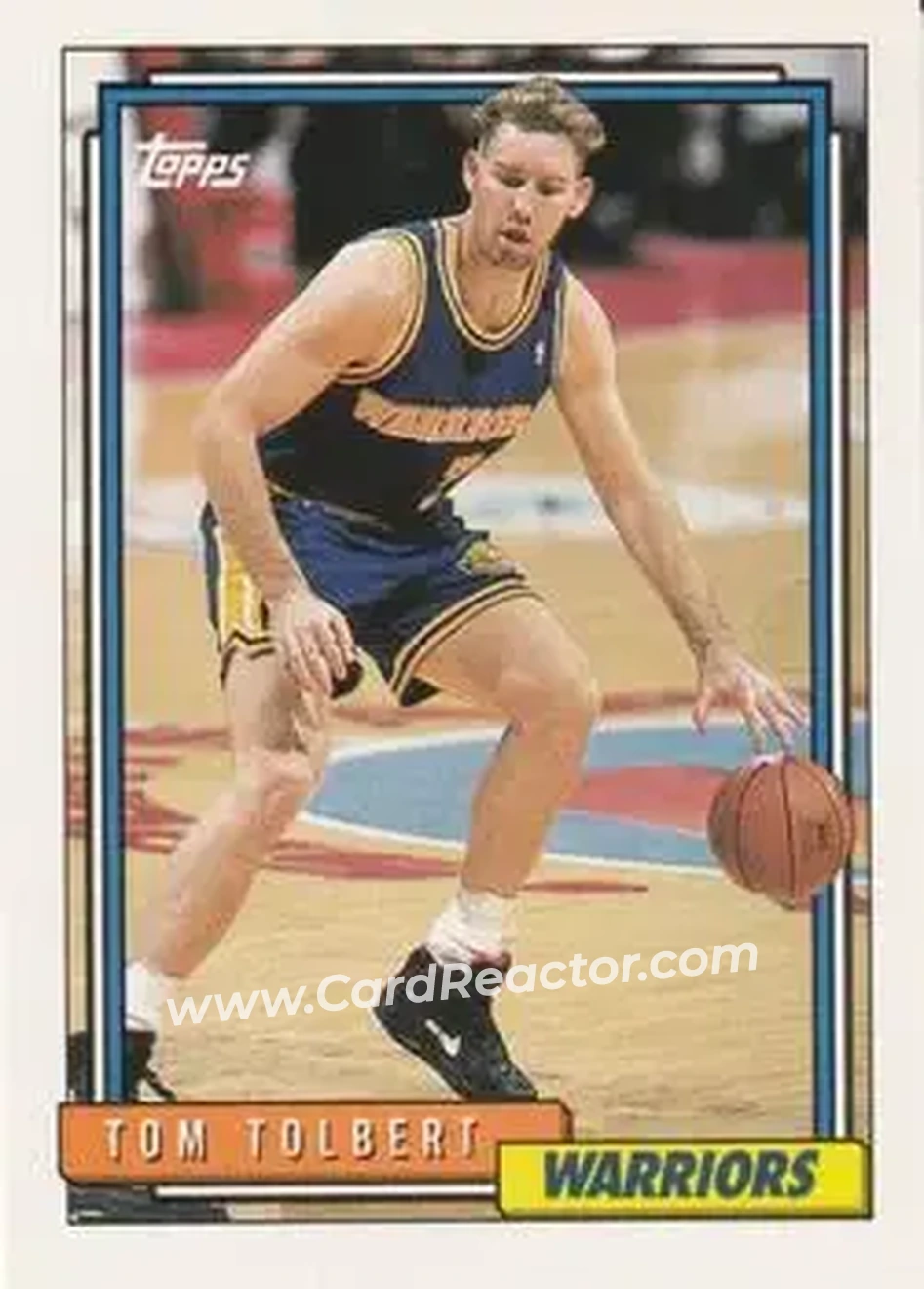 1992-93 Topps #81 - Tom Tolbert - Golden State Warriors - Front