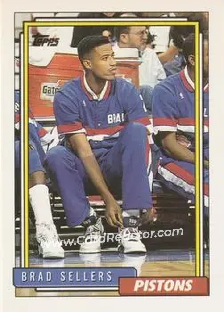 1992-93 Topps #82 - Brad Sellers - Detroit Pistons - Front 1992-93 Topps #82 - Brad Sellers - Detroit Pistons - Front