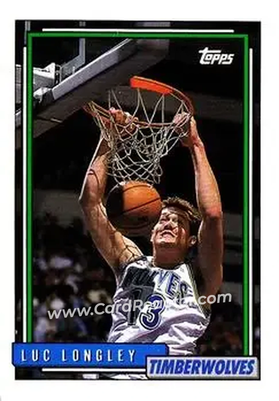 1992-93 Topps #89 - Luc Longley - Minnesota Timberwolves - Front
