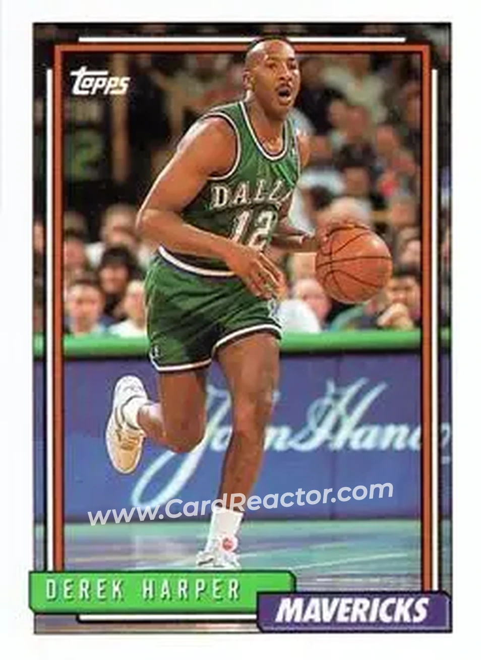 1992-93 Topps #93 - Derek Harper - Dallas Mavericks - Front