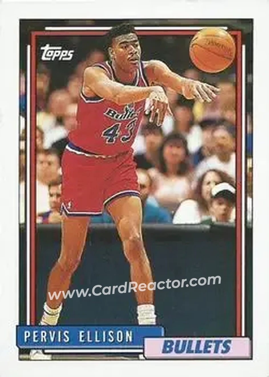 1992-93 Topps #99 - Pervis Ellison - Washington Bullets - Front
