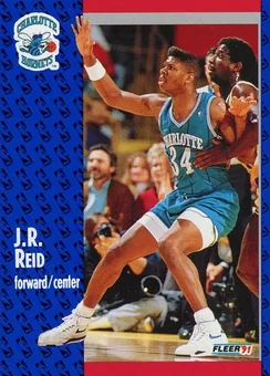 1991-92 Fleer #24 - J.R. Reid - Charlotte Hornets