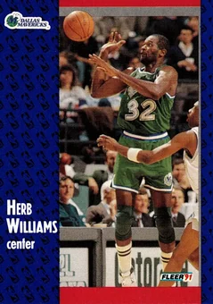 1991-92 Fleer #48 - Herb Williams - Dallas Mavericks