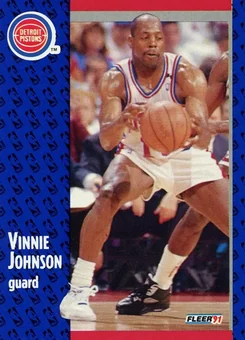 1991-92 Fleer #61 - Vinnie Johnson - Detroit Pistons