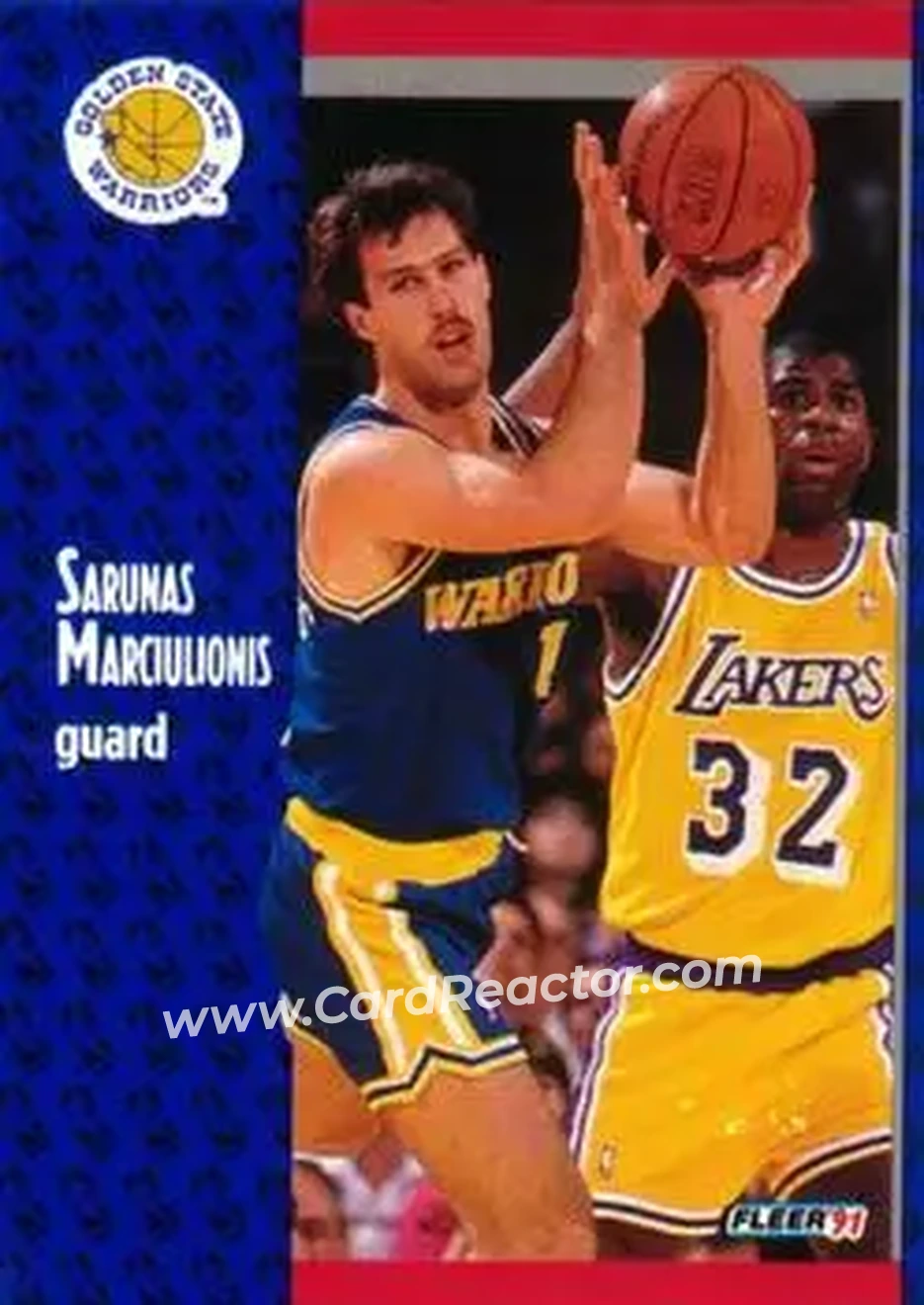 1991-92 Fleer #68 - Šarūnas Marčiulionis - Golden State Warriors