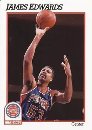 1991-92 Hoops #61 - James Edwards - Detroit Pistons