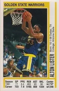 1991-92 Panini Stickers #5 - Alton Lister - Golden State Warriors