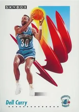 1991-92 SkyBox #25 - Dell Curry - Charlotte Hornets
