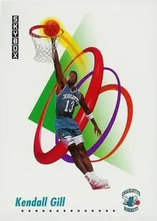 1991-92 SkyBox #27 - Kendall Gill - Charlotte Hornets
