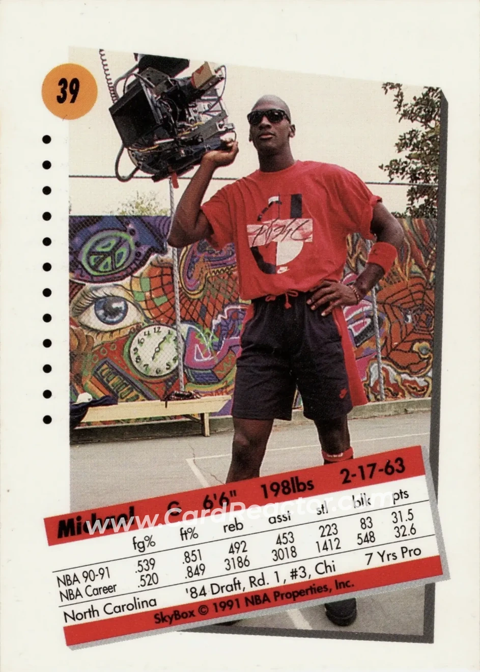 1991-92 SkyBox #39 - Michael Jordan - Chicago Bulls - Back