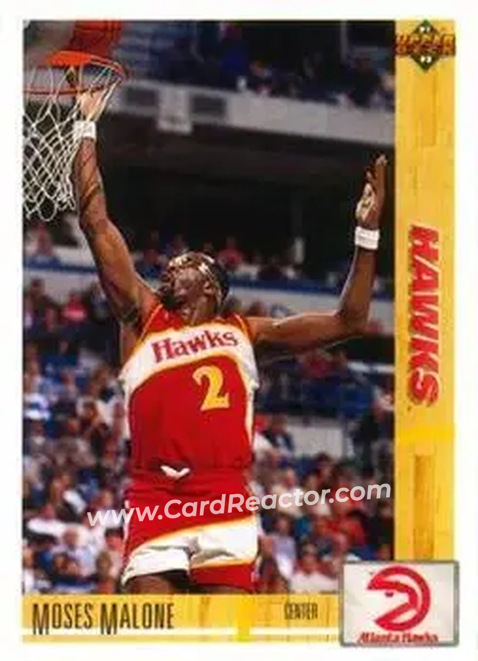 1991-92 Upper Deck #47 - Moses Malone - Atlanta Hawks