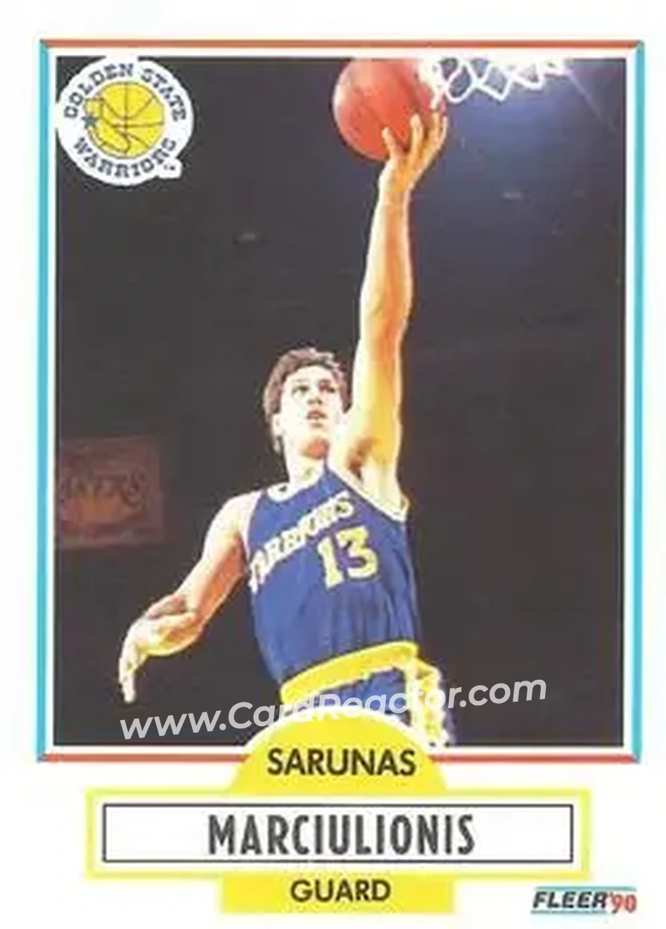 1990-91 Fleer #65 - Šarūnas Marčiulionis - Golden State Warriors