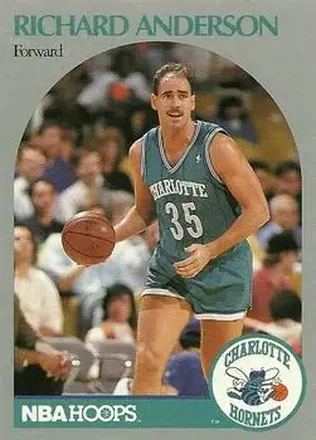 1990-91 Hoops #49 - Richard Anderson - Charlotte Hornets