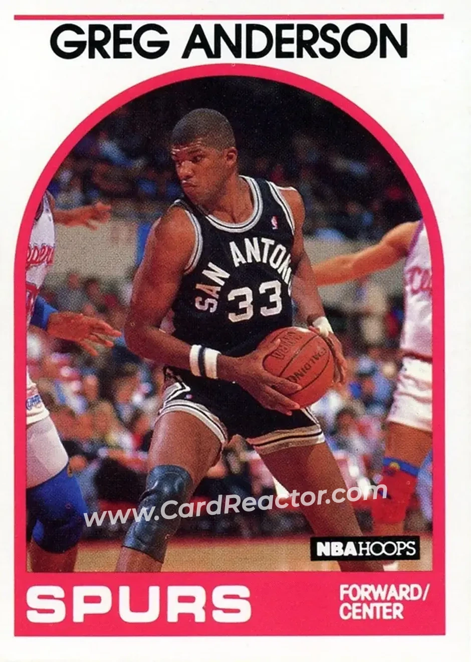 1989-90 Hoops #7 - Greg Anderson - San Antonio Spurs - Front