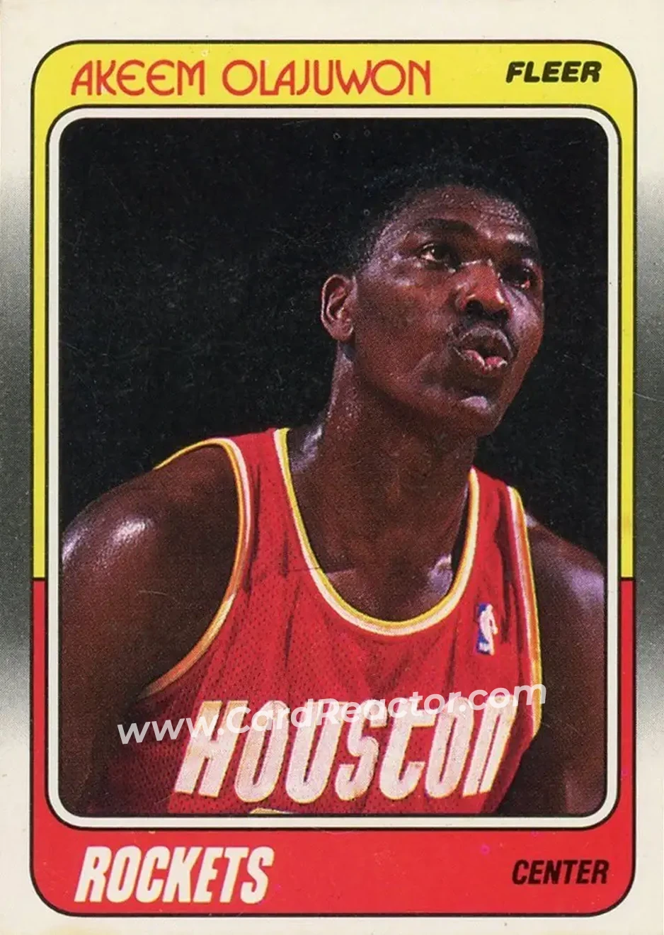 1988-89 Fleer #53 - Hakeem Olajuwon - Houston Rockets - Front