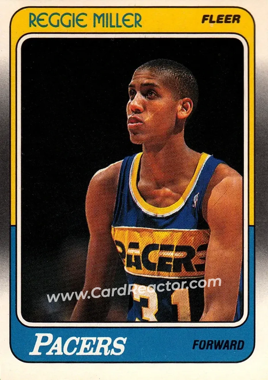 1988-89 Fleer #57 - Reggie Miller - Indiana Pacers - Front