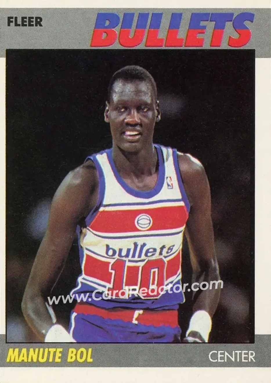 1987-88 Fleer #13 - Manute Bol - Washington Bullets - Front