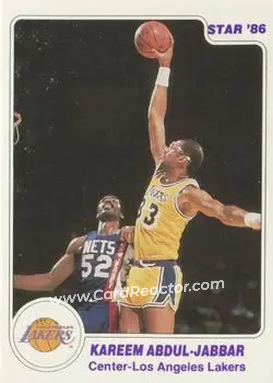 1985-86 Star #26 - Kareem Abdul-Jabbar - Los Angeles Lakers - Front