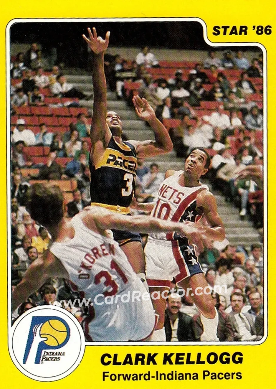 1985-86 Star #81 - Clark Kellogg - Indiana Pacers - Front